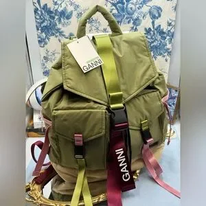 Ganni | Bags | Ganni Nwt Recycled Tech Backpack Kalamata  display picture 2